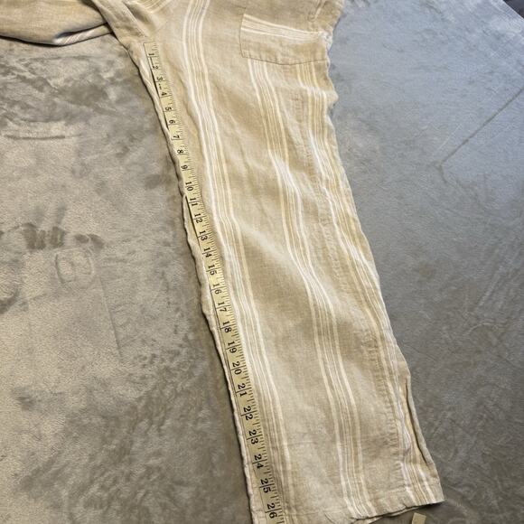 Inizio Women Linen Blend Pull On Pants Wide Leg Beige Lagenlook Italy Minimalist - Picture 4 of 11